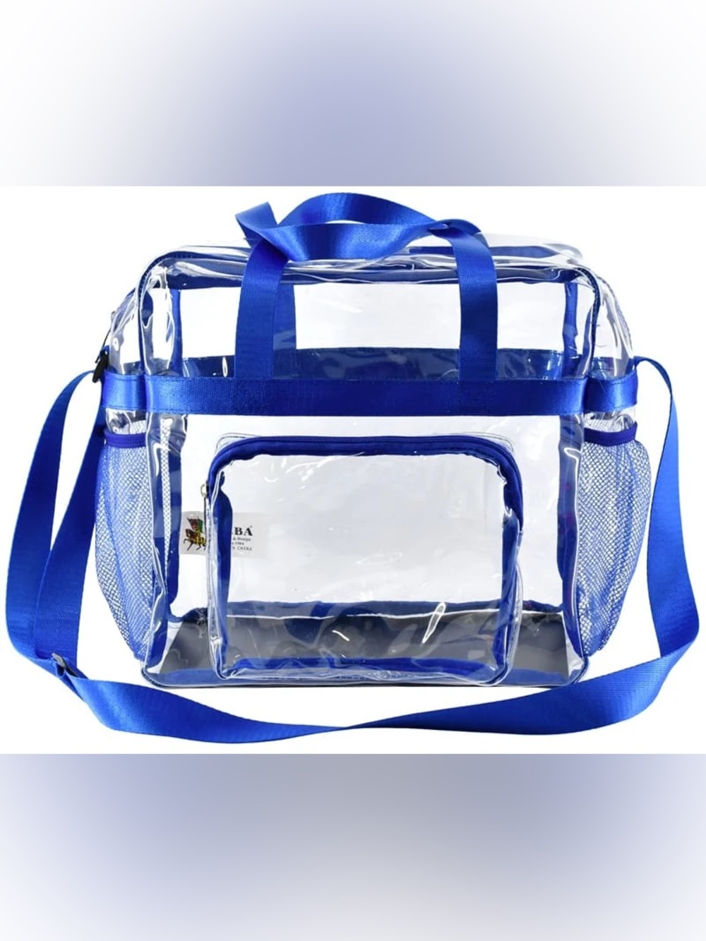 Alba Clear Crossbody Bag with Royal Blue Trim